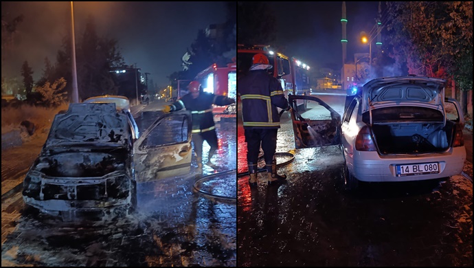Karaköprü’de seyir halindeki otomobil alev alev yandı