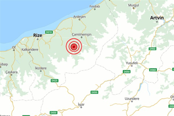 Rize'de deprem