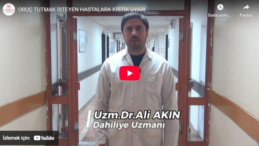 ORUÇ TUTMAK İSTEYEN HASTALARA KRİTİK UYARI