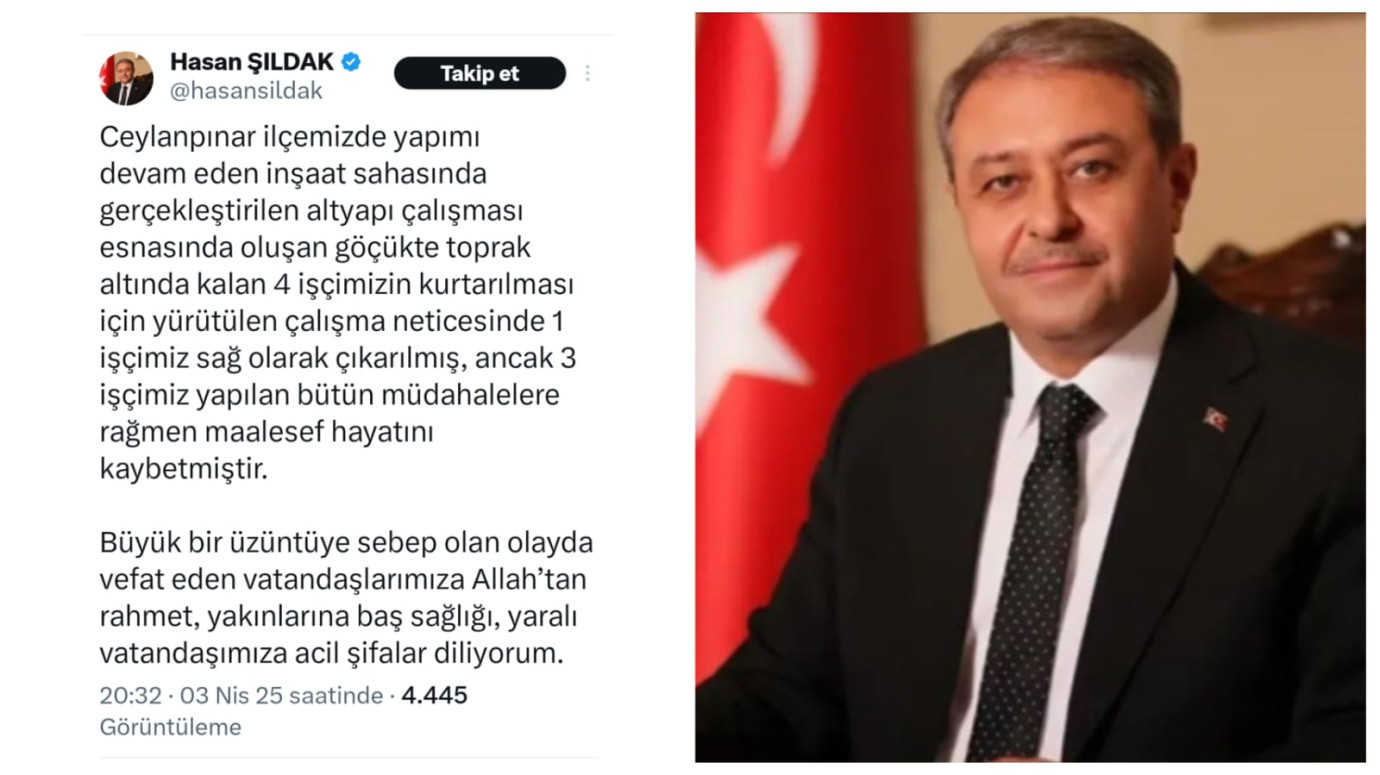 Vali Şıldak duyurdu: 3 İşçi Hayatını Kaybetti