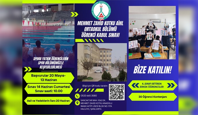Şanlıurfa'da Bir İlk! İmam Hatip Spor Ortaokulu Kapılarını Açıyor