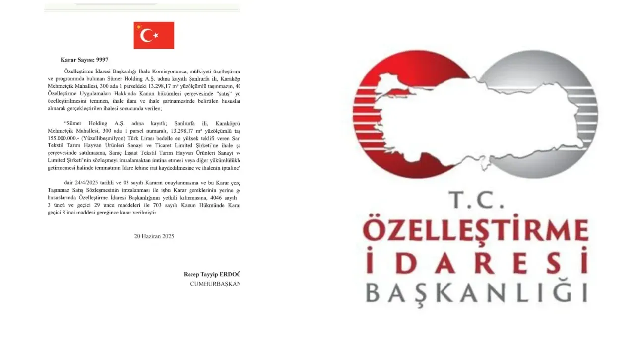 Cumhurbaşkanı Erdoğan imzaladı: Şanlıurfa’da Dev Taşınmazın Yeni Sahibi Belli Oldu