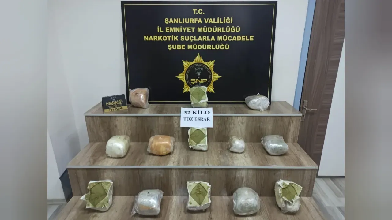 Şanlıurfa’da 32 Kilogram Toz Esrar Ele Geçirildi
