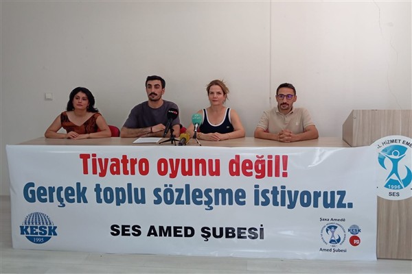 SES Amed Şubesi: Tiyatro oyunu değil, gerçek toplu sözleşme istiyoruz-(VİDEO)