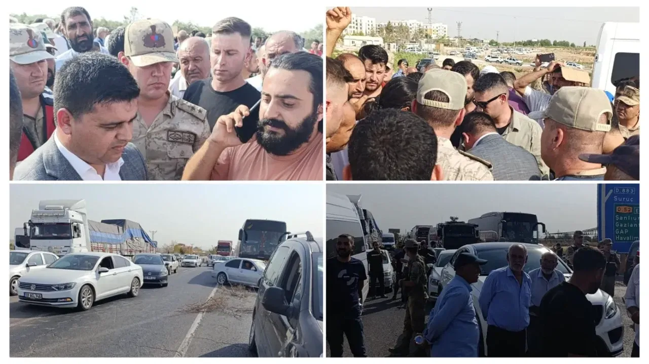Suruçlu Çiftçiler Yol Kapattı eylem yaptı