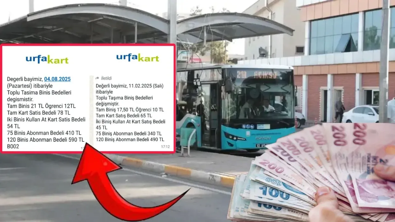 Şanlıurfa’da Toplu Taşıma Ücretlerine Zam Geldi
