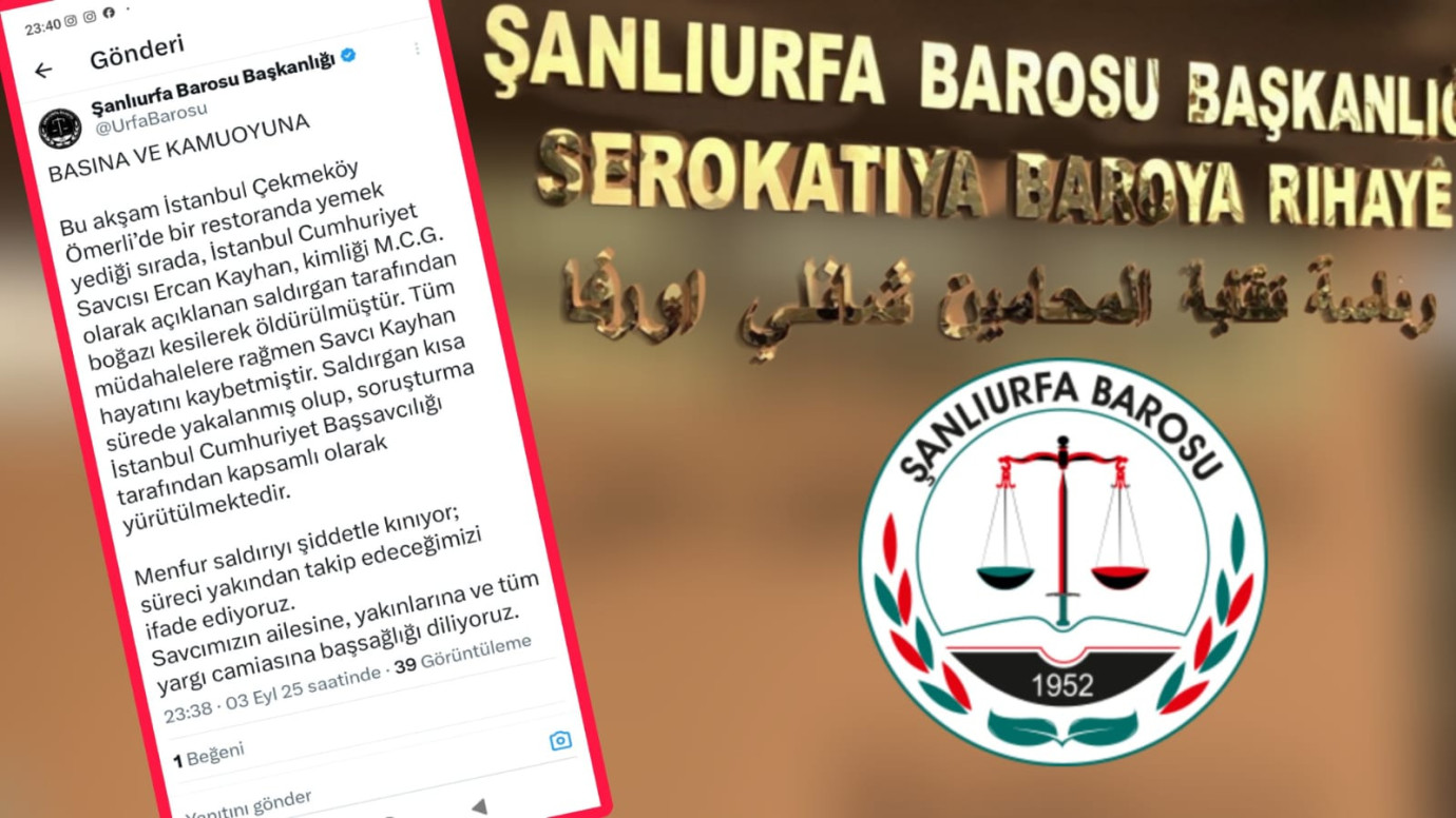 İstanbul’da Savcıya Kanlı Saldırı: Urfa Barosundan Kınama