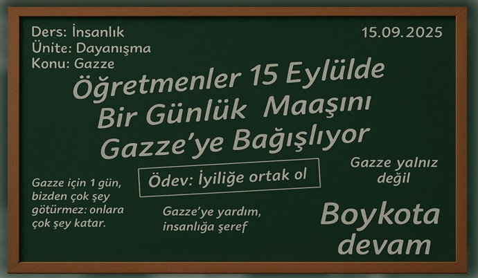 Öğretmenlerden Gazze İçin Anlamlı Dayanışma: 1 Günlük Maaş Bağışı