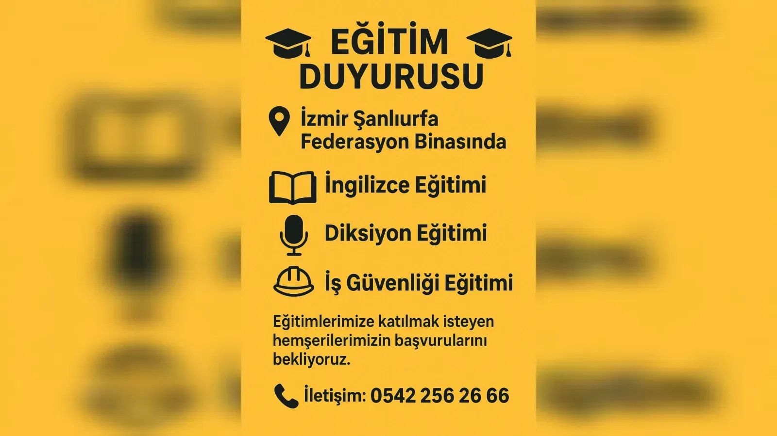 İzmir Şanlıurfa Federasyonu’ndan Ücretsiz Eğitim Fırsatı