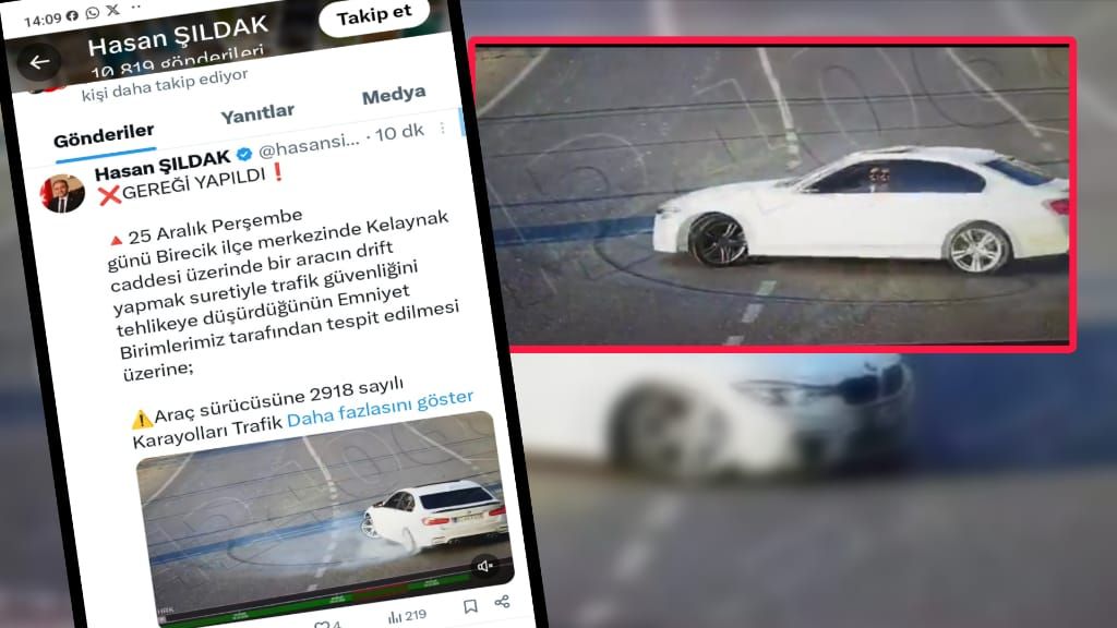 BİRECİK’TE DRİFT ATAN SÜRÜCÜYE AĞIR YAPTIRIM