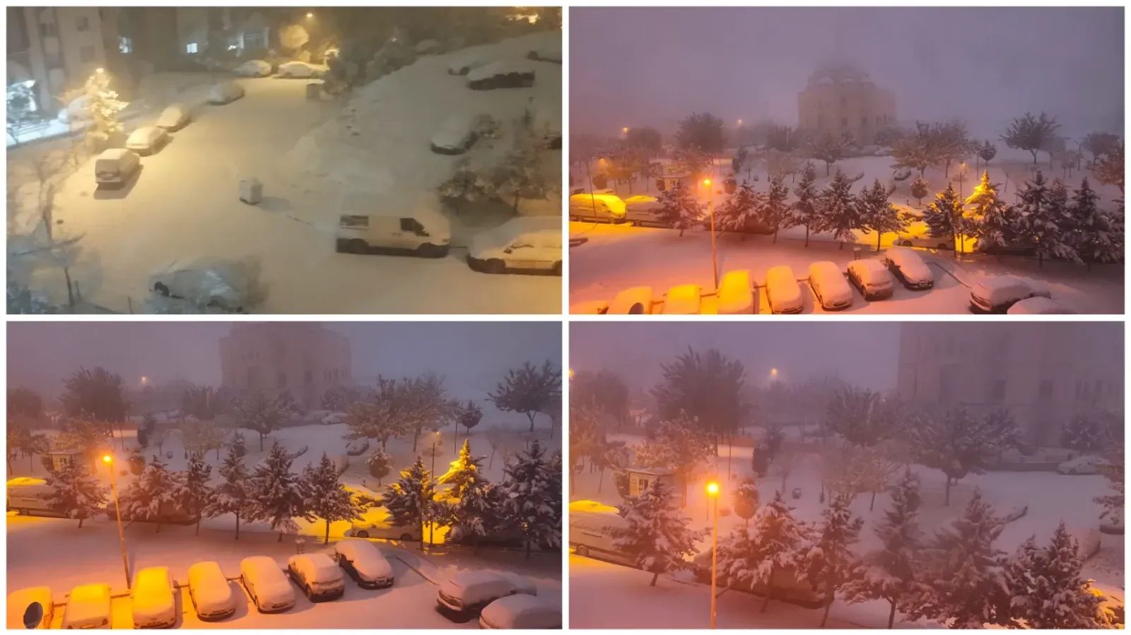 Şanlıurfa’da Kar Yağışı Sonrası Kent Merkezi Beyaza Büründü