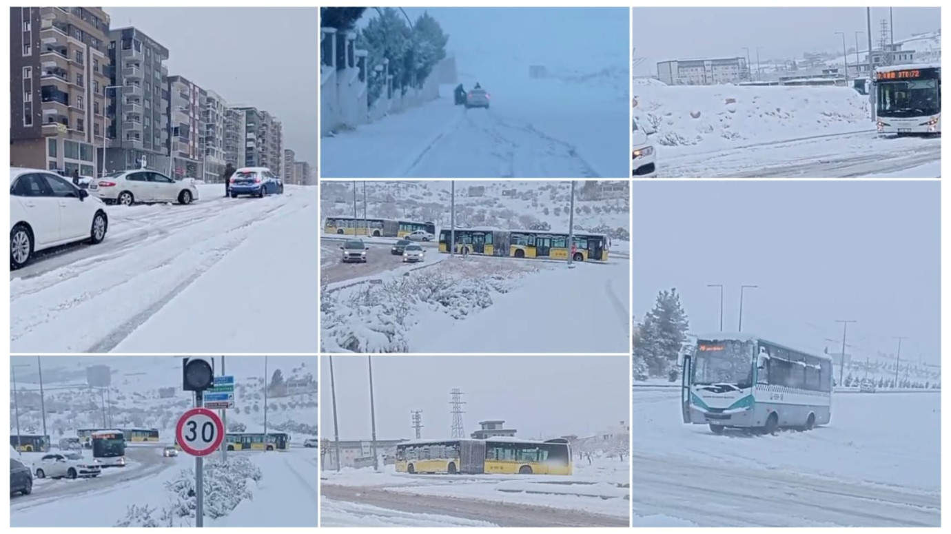 Şanlıurfa’da Kar Çilesi: Zincirsiz ve Kış Lastiksiz Araçlar Yollarda Kaldı-(VİDEO)