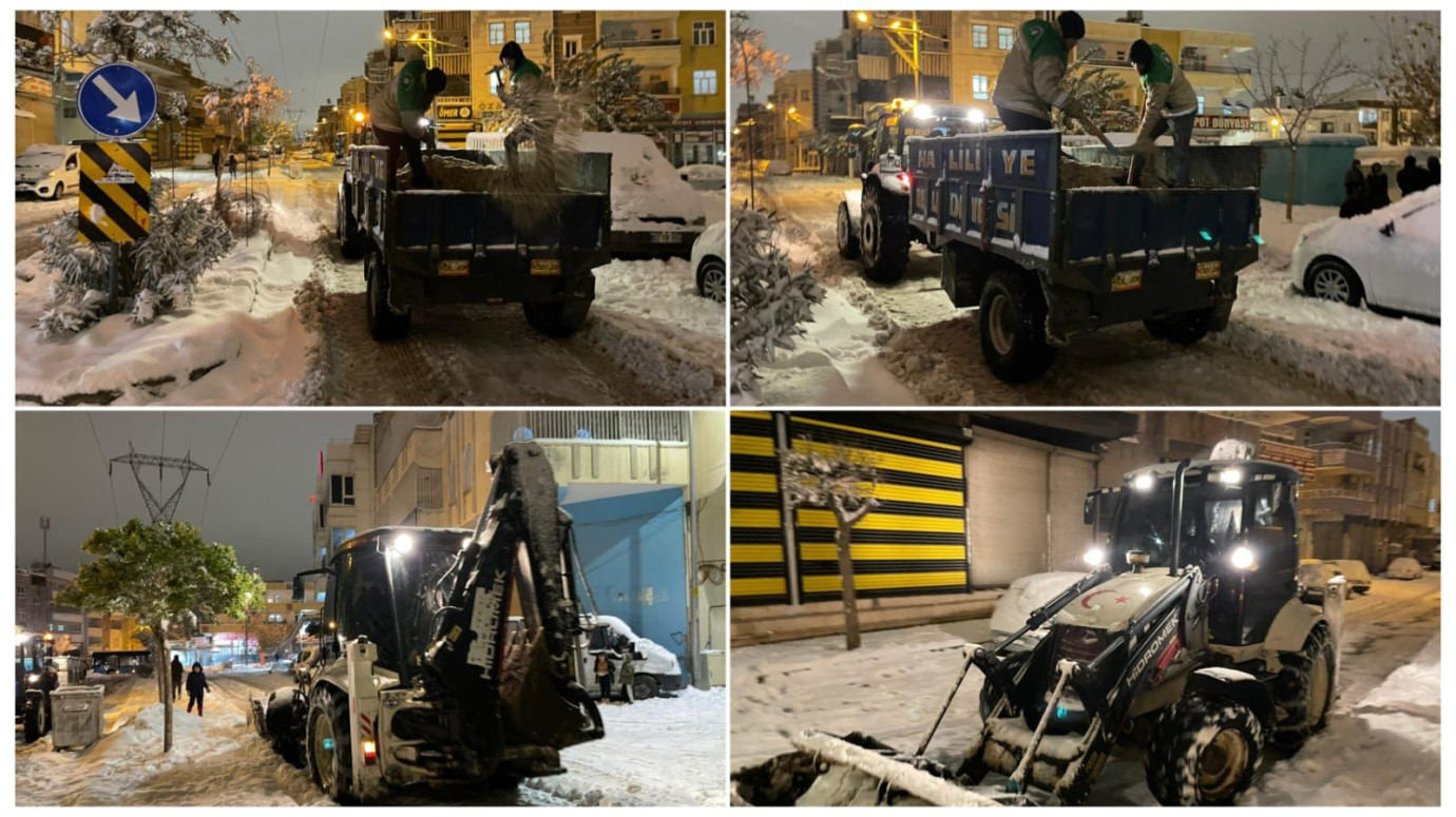 HALİLİYE’DE KAR MESAİSİ GECE GÜNDÜZ SÜRÜYOR