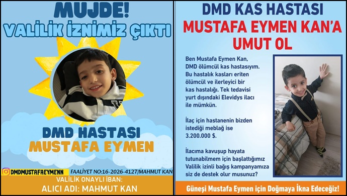 DMD Kas Hastası Mustafa Eymen Kan İçin Umut Kampanyası