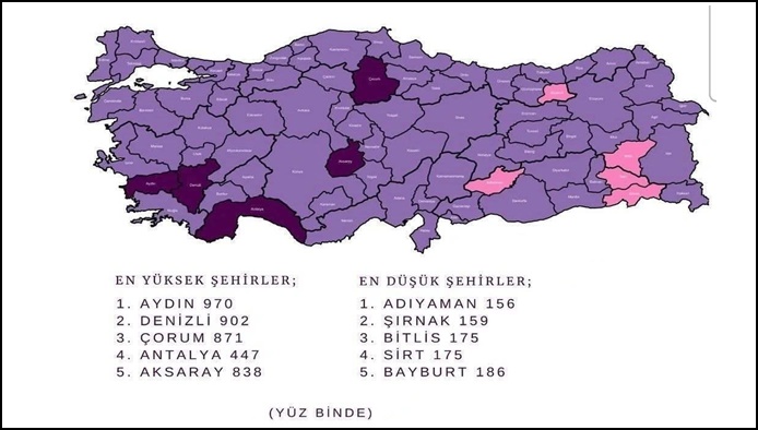 Suç oranı en yüksek ve en düşük 5 il açıklandı