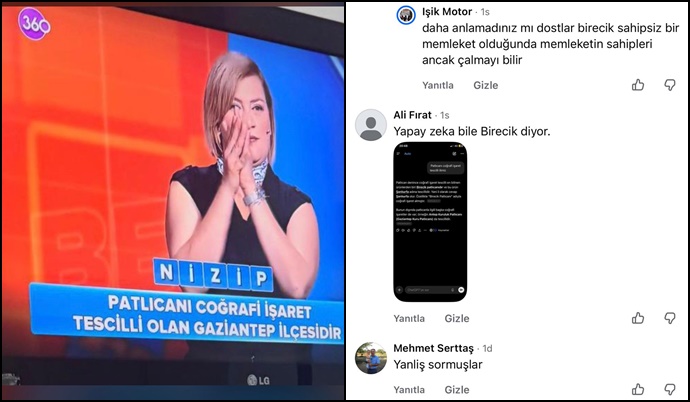 BİRECİK PATLICANI TEPKİSİ TV 360’A TAŞINDI