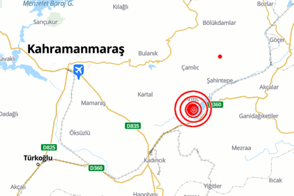 Kahramanmaraş'ta  4.4 büyüklüğünde deprem
