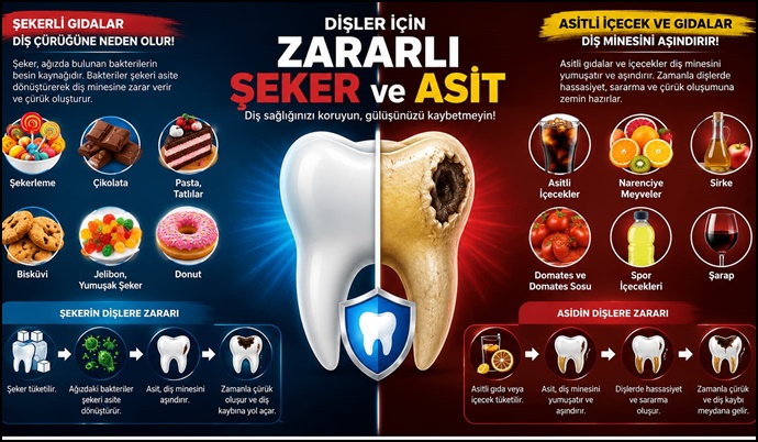 Dişler için tehlikeli ikili: Asit ve şeker