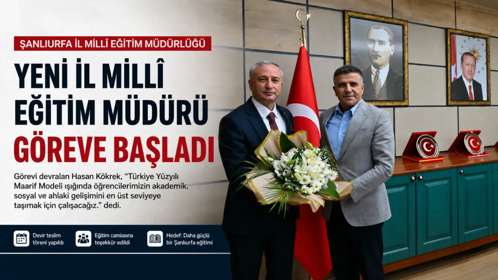 Yeni İl Millî Eğitim Müdürü Hasan Kökrek Göreve Başladı