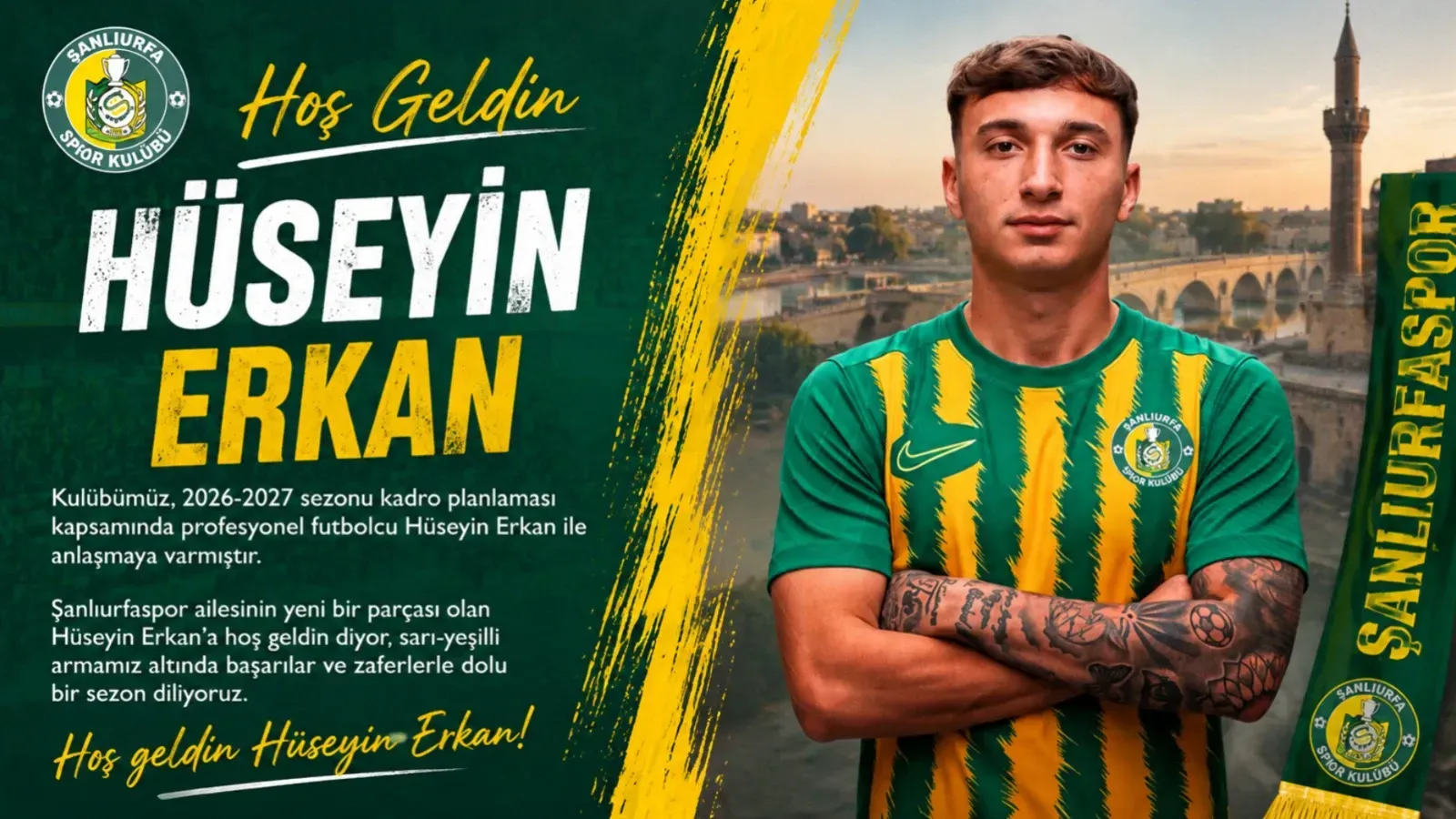 Suruçlu Hüseyin Erkan Resmen Şanlıurfaspor'da