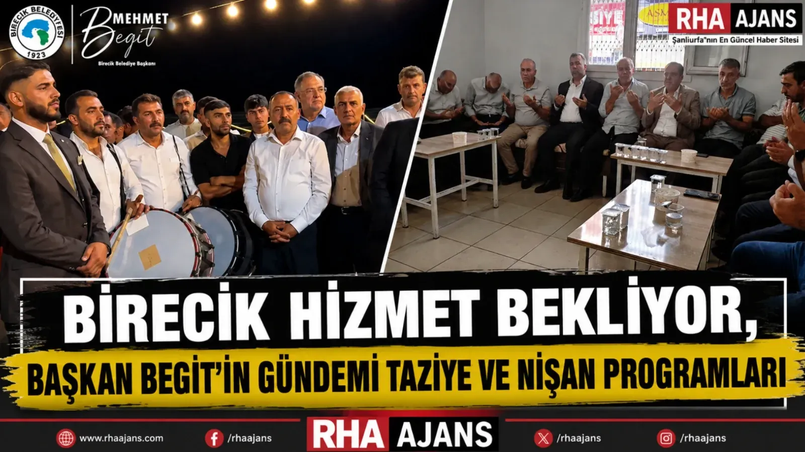 Birecik Hizmet Bekliyor, Başkan Begit'in Gündemi Taziye ve Nişan Programları
