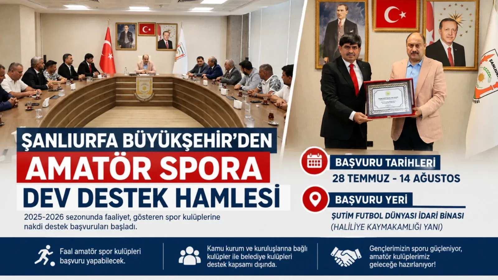 Şanlıurfa Büyükşehir'den amatör spora dev destek hamlesi