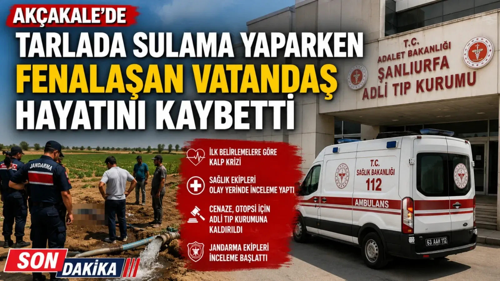 Akçakale'de Tarlada Sulama Yaparken Fenalaşan Vatandaş Yaşamını Yitirdi