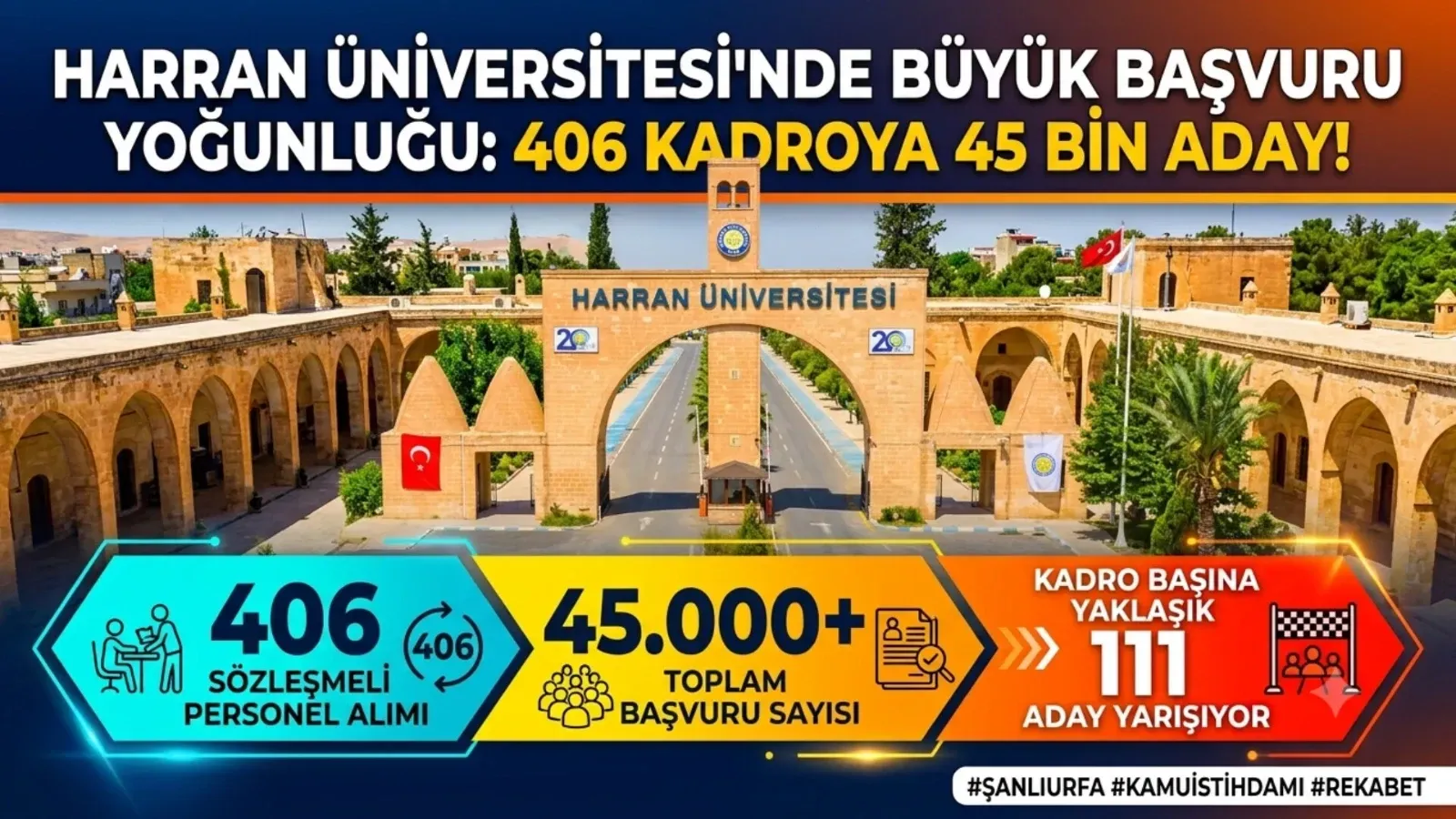 Harran Üniversitesi’nde 406 sözleşmeli personel alımı için 45 bin başvuru