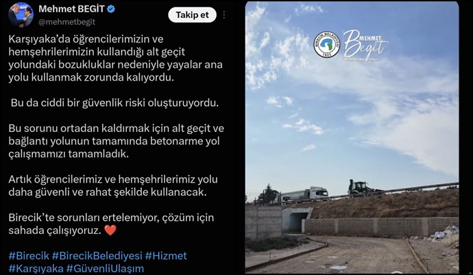 Birecik’te Bozuk Yol İçin “Hizmet” Paylaşımı: “Ciddi Güvenlik Riski” Neden Bekletildi?