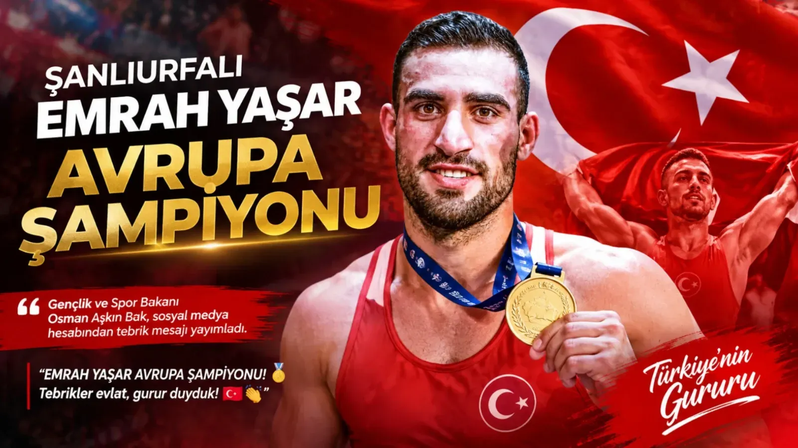 Şanlıurfalı Emrah Yaşar Avrupa Şampiyonu