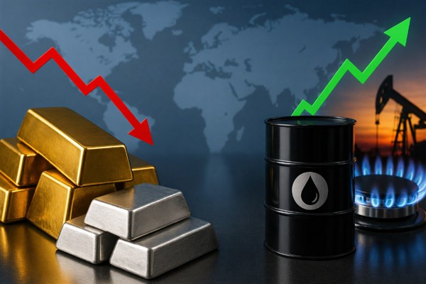 Altın ve gümüş gerilerken enerji fiyatları yükseldi
