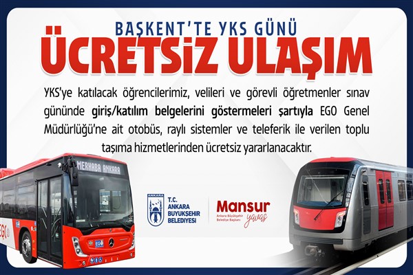 ABB’den YKS sınavına girecek adaylara ücretsiz ulaşım imkanı
