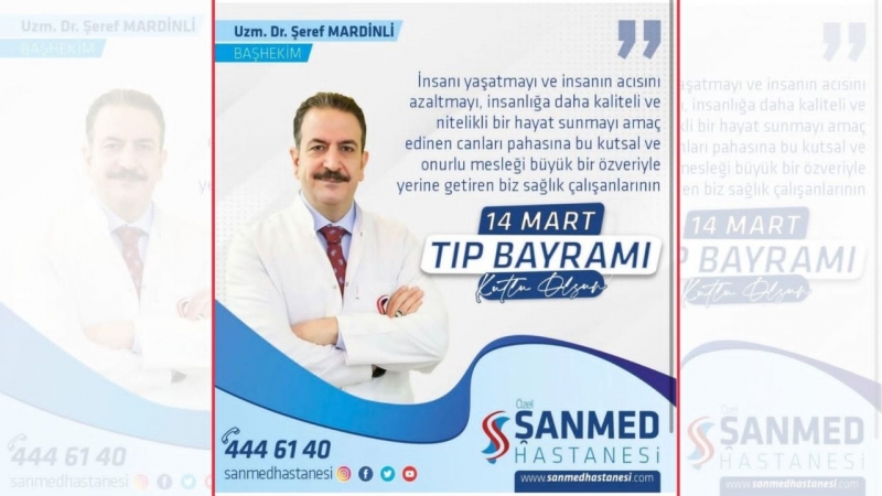 Başhekim Mardinli 'den 14 Mart Tıp Bayramı Mesajı