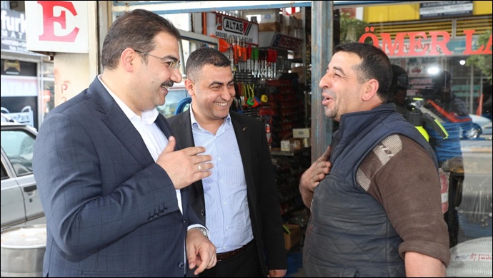 Başkan Canpolat, esnaf ve vatandaşlarla iç içe-(VİDEO)