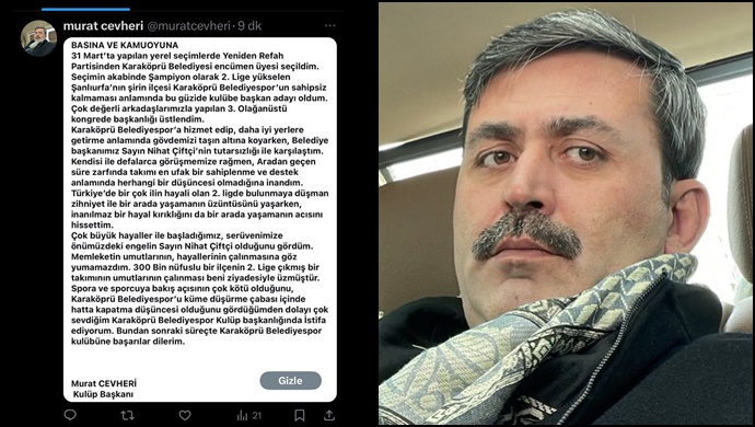 Başkan Çiftçi 'yi topa tuttu ve istifa etti