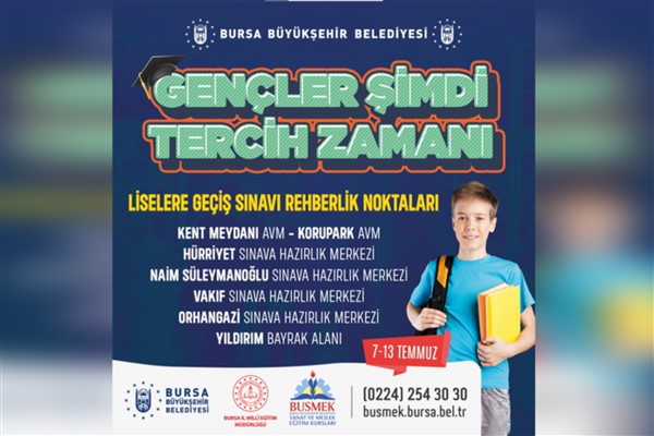 Bursa Büyükşehir, ‘Lise Tercih Rehberlik Noktaları’ ile öğrencilere destek verecek