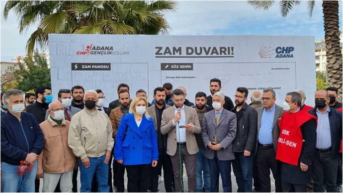 CHP Adana Zam Duvarı oluşturdu..