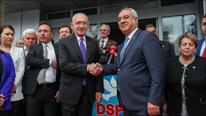 CHP Genel Başkanı ve Cumhurbaşkanı Adayı Kemal Kılıçdaroğlu, DSP Genel Başkanı Önder Aksakal İle Görüştü
