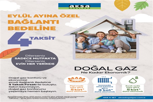 Doğal gaz bağlantı bedeline 4 taksit