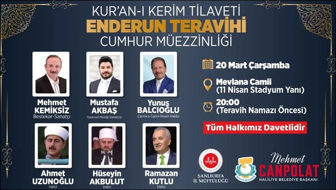Enderun usulü teravih geleneği Haliliye'de yaşatılacak