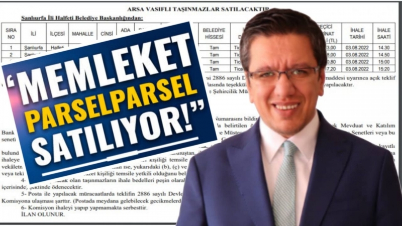 Halfeti Belediyesi Parsel Parsel arsa satacak