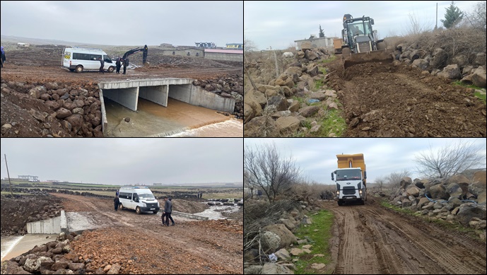 Kırsal mahallelerde yol çalışmaları sürüyor