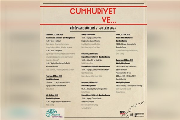 Nilüfer Kütüphane Günleri’nde Cumhuriyet ele alınacak