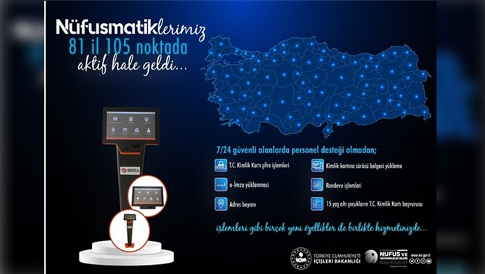 Nüfusmatikler, 81 ilde aktif hale geldi