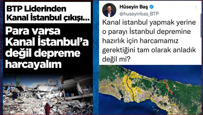 Para varsa Kanal İstanbul’a değil, İstanbul depremine hazırlık için harcayalım