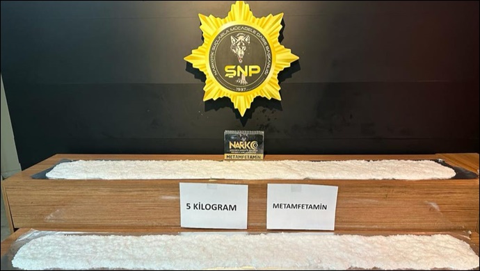 Şanlıurfa’da 5 kilogram metamfetamin ele geçirildi
