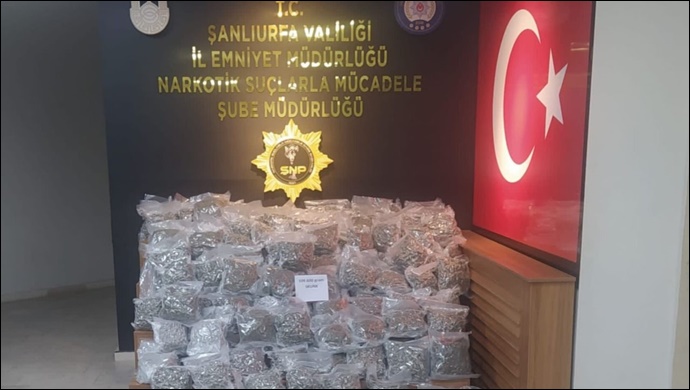 Şanlıurfa'da 109 kilo 600 gram uyuşturucu ele geçirildi