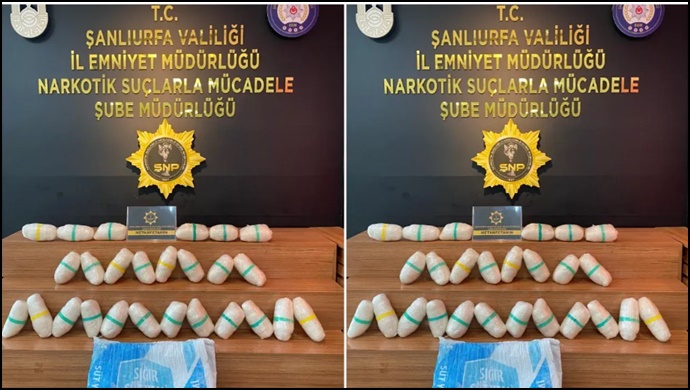 Şanlıurfa'da 26 Kilo 650 gram uyuşturucu ele geçirildi