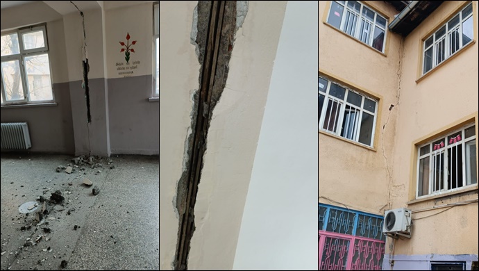 Şanlıurfa'da 'az hasarlı' raporu verilen Okul tehlike saçıyor: Veliler endişeli