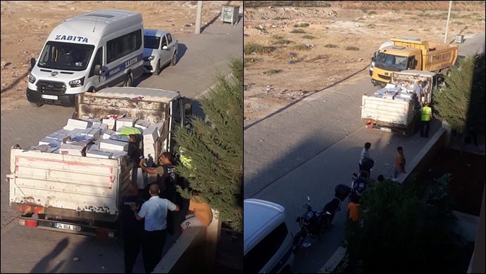 Şanlıurfa'da kaçak tarım ilacı üretilen depoya zabıta baskını-(VİDEO)